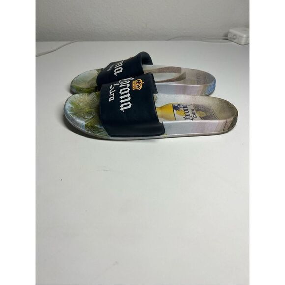 Corona Extra Black Label with Beach Scene Sandal Slides Multi-Color Size 7,5 Men - Picture 2 of 8